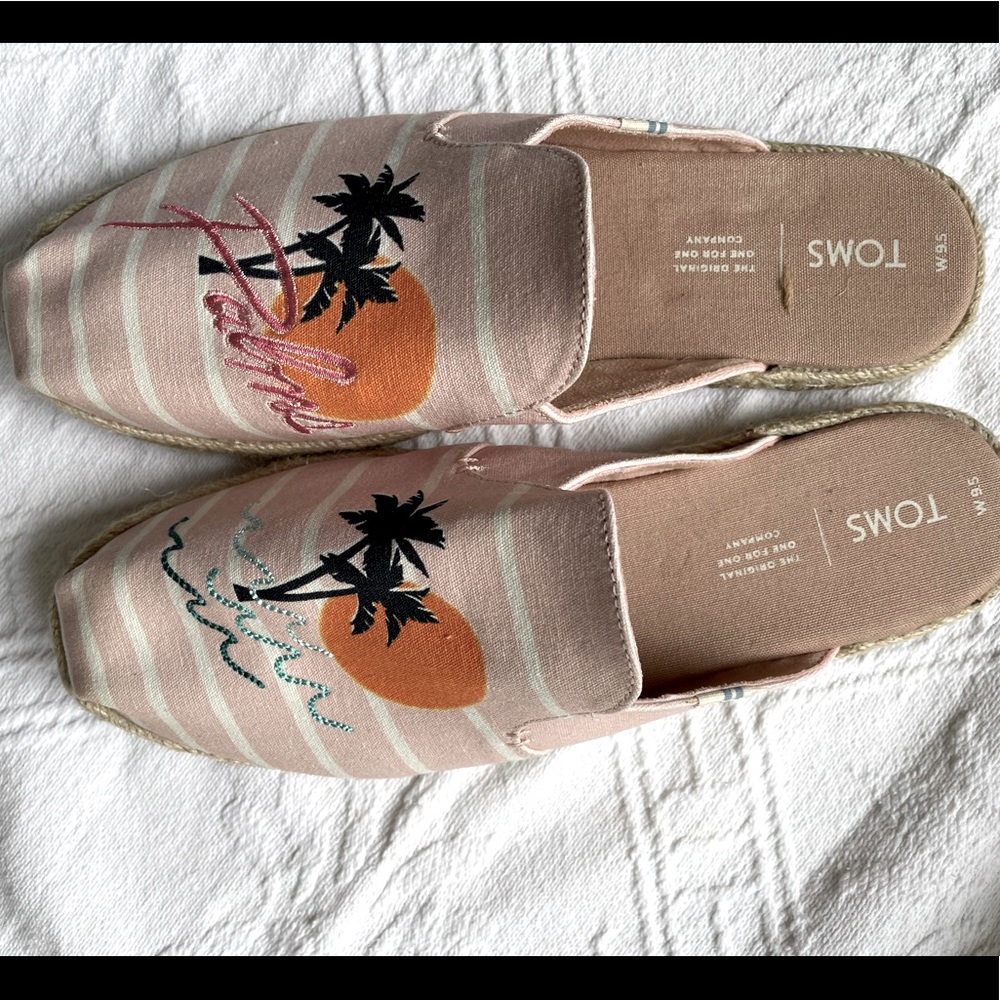 TOMS slip on espadrilles tropical
